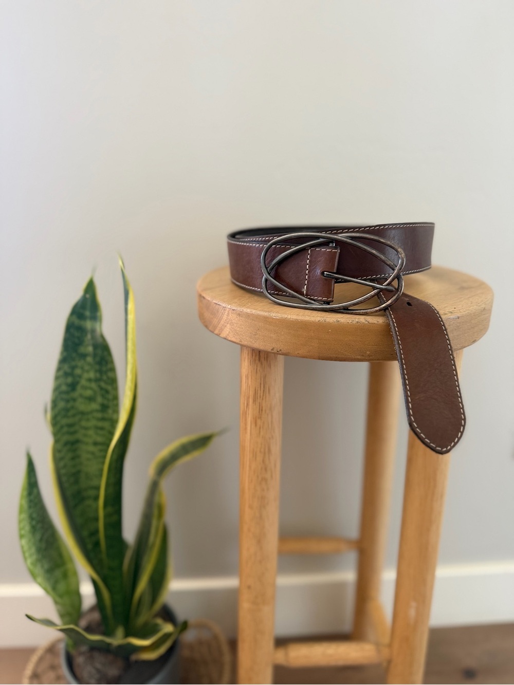 Eddie Bauer Genuine Leather Belt with Oval Buckle